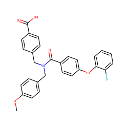 COc1ccc(CN(Cc2ccc(C(=O)O)cc2)C(=O)c2ccc(Oc3ccccc3F)cc2)cc1 ZINC001772652948