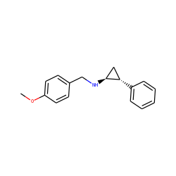 COc1ccc(CN[C@H]2C[C@@H]2c2ccccc2)cc1 ZINC000044424012