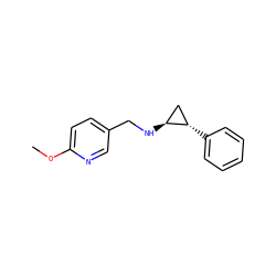 COc1ccc(CN[C@H]2C[C@@H]2c2ccccc2)cn1 ZINC000113365352