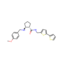 COc1ccc(CN[C@H]2CCC[C@@H]2C(=O)NCc2ccc(-c3cccs3)s2)cc1 ZINC000028348897