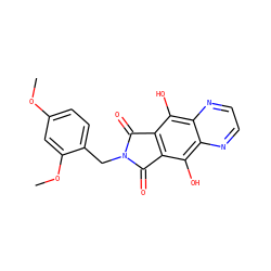 COc1ccc(CN2C(=O)c3c(c(O)c4nccnc4c3O)C2=O)c(OC)c1 ZINC000013612270