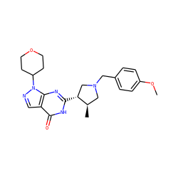 COc1ccc(CN2C[C@@H](C)[C@H](c3nc4c(cnn4C4CCOCC4)c(=O)[nH]3)C2)cc1 ZINC000095575267