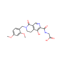 COc1ccc(CN2CCc3c(cnc(C(=O)NCC(=O)O)c3O)C2=O)c(OC)c1 ZINC000169710955