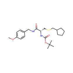 COc1ccc(CNC(=O)[C@H](CSCC2CCCC2)NC(=O)OC(C)(C)C)cc1 ZINC000003964064