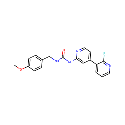 COc1ccc(CNC(=O)Nc2cc(-c3cccnc3F)ccn2)cc1 ZINC000072184198