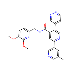 COc1ccc(CNC(=O)c2cc(-c3cncc(C)c3)ncc2-c2ccnnc2)nc1OC ZINC000299828471