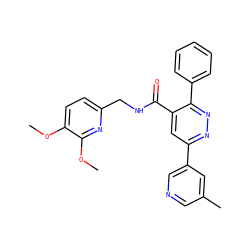 COc1ccc(CNC(=O)c2cc(-c3cncc(C)c3)nnc2-c2ccccc2)nc1OC ZINC000299824351