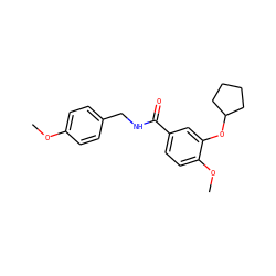 COc1ccc(CNC(=O)c2ccc(OC)c(OC3CCCC3)c2)cc1 ZINC000473151894