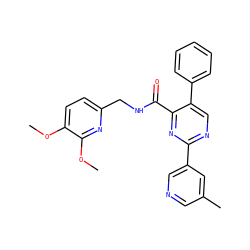 COc1ccc(CNC(=O)c2nc(-c3cncc(C)c3)ncc2-c2ccccc2)nc1OC ZINC000299829769