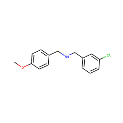 COc1ccc(CNCc2cccc(Cl)c2)cc1 ZINC000000172111