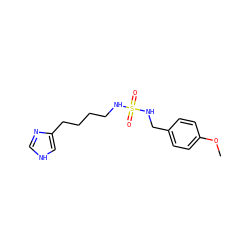COc1ccc(CNS(=O)(=O)NCCCCc2c[nH]cn2)cc1 ZINC000026833198