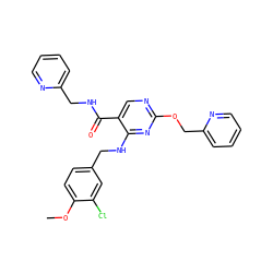COc1ccc(CNc2nc(OCc3ccccn3)ncc2C(=O)NCc2ccccn2)cc1Cl ZINC000148428538