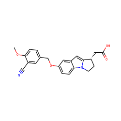 COc1ccc(COc2ccc3c(c2)cc2n3CC[C@H]2CC(=O)O)cc1C#N ZINC000117785017
