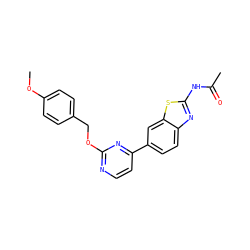 COc1ccc(COc2nccc(-c3ccc4nc(NC(C)=O)sc4c3)n2)cc1 ZINC000071296197
