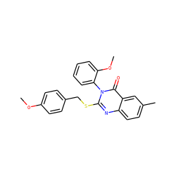 COc1ccc(CSc2nc3ccc(C)cc3c(=O)n2-c2ccccc2OC)cc1 ZINC001772593173
