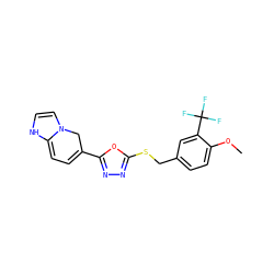 COc1ccc(CSc2nnc(C3=CC=C4NC=CN4C3)o2)cc1C(F)(F)F ZINC000100086645