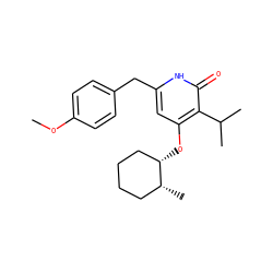 COc1ccc(Cc2cc(O[C@H]3CCCC[C@H]3C)c(C(C)C)c(=O)[nH]2)cc1 ZINC000095592036