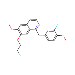 COc1ccc(Cc2nccc3cc(OC)c(OCCF)cc23)cc1F ZINC000072105903
