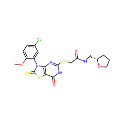 COc1ccc(Cl)cc1-n1c(=S)sc2c(=O)[nH]c(SCC(=O)NC[C@@H]3CCCO3)nc21 ZINC000008602408