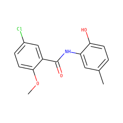 COc1ccc(Cl)cc1C(=O)Nc1cc(C)ccc1O ZINC000020983598