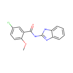 COc1ccc(Cl)cc1C(=O)Nc1nc2ccccc2[nH]1 ZINC000008492996