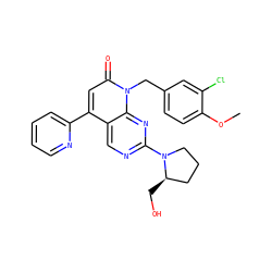COc1ccc(Cn2c(=O)cc(-c3ccccn3)c3cnc(N4CCC[C@H]4CO)nc32)cc1Cl ZINC000038472529