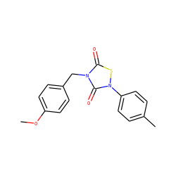 COc1ccc(Cn2c(=O)sn(-c3ccc(C)cc3)c2=O)cc1 ZINC000084711549
