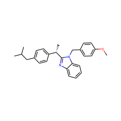 COc1ccc(Cn2c([C@@H](C)c3ccc(CC(C)C)cc3)nc3ccccc32)cc1 ZINC000013030732