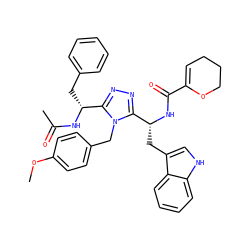 COc1ccc(Cn2c([C@@H](Cc3ccccc3)NC(C)=O)nnc2[C@@H](Cc2c[nH]c3ccccc23)NC(=O)C2=CCCCO2)cc1 ZINC000653842865