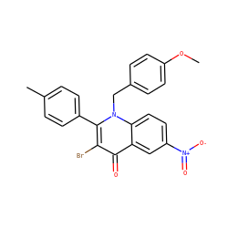 COc1ccc(Cn2c(-c3ccc(C)cc3)c(Br)c(=O)c3cc([N+](=O)[O-])ccc32)cc1 ZINC001772570625