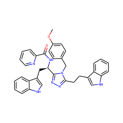 COc1ccc(Cn2c(CCc3c[nH]c4ccccc34)nnc2[C@@H](Cc2c[nH]c3ccccc23)NC(=O)c2ccccn2)cc1 ZINC000028978243