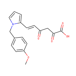 COc1ccc(Cn2cccc2/C=C/C(=O)CC(=O)C(=O)O)cc1 ZINC000013674096