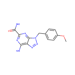 COc1ccc(Cn2nnc3c(N)nc(C(N)=O)nc32)cc1 ZINC000084729677