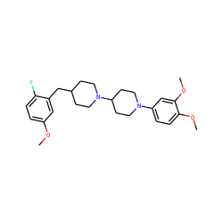 COc1ccc(F)c(CC2CCN(C3CCN(c4ccc(OC)c(OC)c4)CC3)CC2)c1 ZINC001772569949