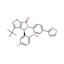 COc1ccc(F)cc1[C@H]1c2c(C(C)(C)C)n[nH]c2C(=O)N1c1ccc(-c2ccon2)cc1 ZINC000096177070