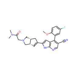 COc1ccc(F)cc1-c1c(C#N)cnc2[nH]c(C3=C[C@@H]4CN(CC(=O)N(C)C)C[C@@H]4C3)cc12 ZINC000226053968