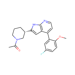 COc1ccc(F)cc1-c1ccnc2[nH]c([C@H]3CCCN(C(C)=O)C3)cc12 ZINC000226063172