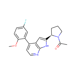 COc1ccc(F)cc1-c1ccnc2[nH]c([C@H]3CCCN3C(C)=O)cc12 ZINC000226060454