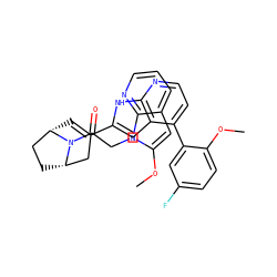COc1ccc(F)cc1-c1ccnc2[nH]c(C3=C[C@H]4CC[C@@H](C3)N4C(=O)Cn3c(OC)cc4cccnc43)cc12 ZINC001772628156