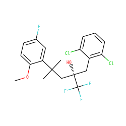 COc1ccc(F)cc1C(C)(C)C[C@@](O)(Cc1c(Cl)cccc1Cl)C(F)(F)F ZINC000028862490