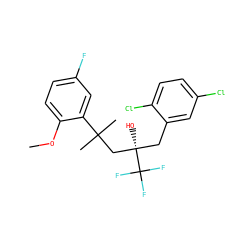 COc1ccc(F)cc1C(C)(C)C[C@@](O)(Cc1cc(Cl)ccc1Cl)C(F)(F)F ZINC000028862481