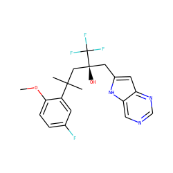 COc1ccc(F)cc1C(C)(C)C[C@@](O)(Cc1cc2ncncc2[nH]1)C(F)(F)F ZINC000103250763