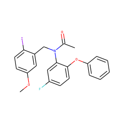 COc1ccc(I)c(CN(C(C)=O)c2cc(F)ccc2Oc2ccccc2)c1 ZINC000035259188
