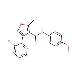 COc1ccc(N(C)C(=O)c2c(-c3ccccc3Cl)noc2C)cc1 ZINC000045390424