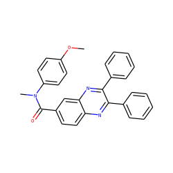 COc1ccc(N(C)C(=O)c2ccc3nc(-c4ccccc4)c(-c4ccccc4)nc3c2)cc1 ZINC000002069942