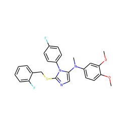 COc1ccc(N(C)c2cnc(SCc3ccccc3F)n2-c2ccc(F)cc2)cc1OC ZINC001772626333