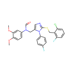 COc1ccc(N(C=O)Cc2cnc(SCc3c(F)cccc3Cl)n2-c2ccc(F)cc2)cc1OC ZINC001772598677
