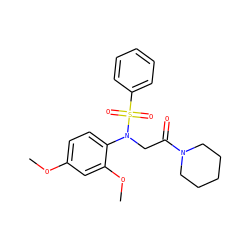 COc1ccc(N(CC(=O)N2CCCCC2)S(=O)(=O)c2ccccc2)c(OC)c1 ZINC000004354390