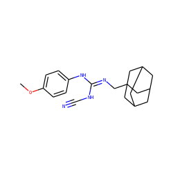 COc1ccc(N/C(=N/CC23CC4CC(CC(C4)C2)C3)NC#N)cc1 ZINC001772657739