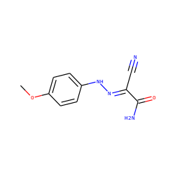 COc1ccc(N/N=C(\C#N)C(N)=O)cc1 ZINC000000493037